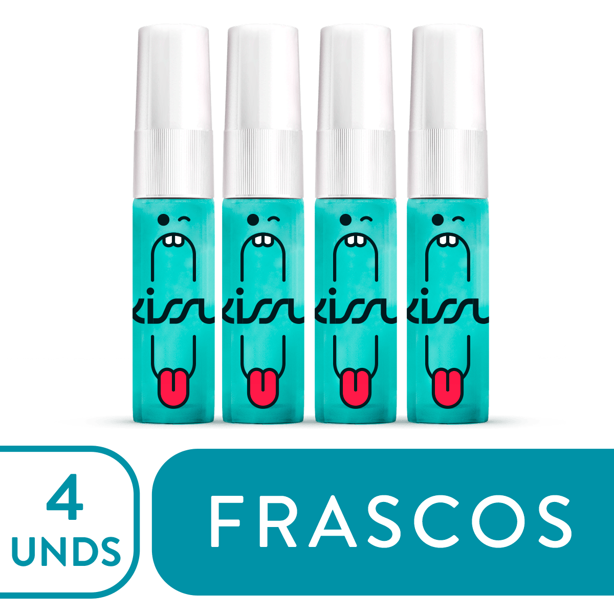 Kit 4 Spray Bucal Kissu Menta – Hálito Refrescante e Confiança (Total 60ml) Kissu Spray Bucal 15ml - Kit com 4 (Sabor Menta)